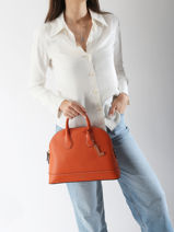 Handtassen Belleville Leder Lancel Oranje belleville A13736-vue-porte